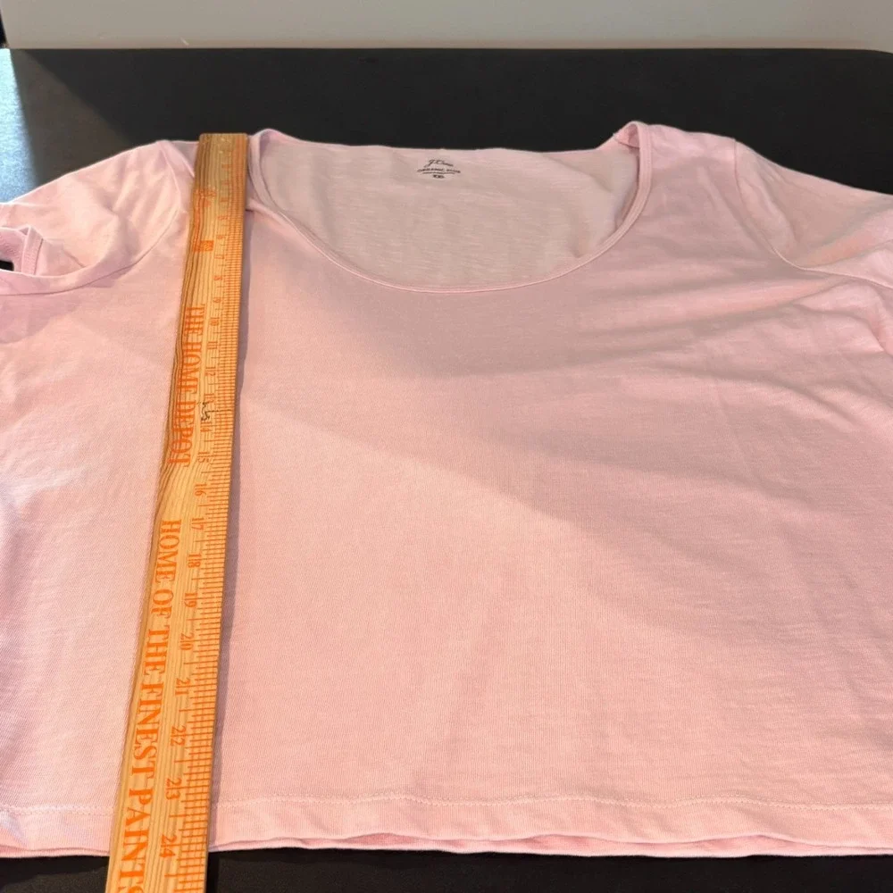 J.Crew Womens Pink Organic Slub 100% Cotton Scoop Neck Tee XXL Clean Girl soft